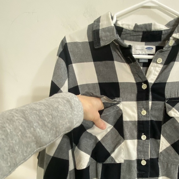 😍2/$20 Old Navy Sz L Buffalo Check Boyfriend Shirt - Picture 3 of 5